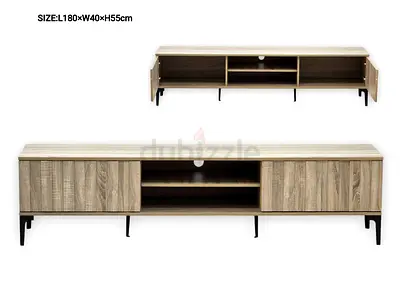 Wooden TV Entertainment Unit with Storage - 180cm