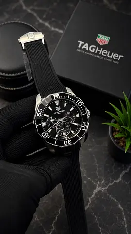 TAG Heuer Aquaracer Chronograph - Black Dial, Rubber Strap, Complete Set