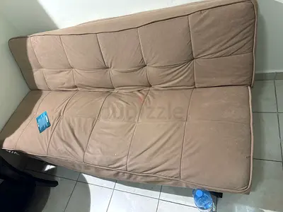 Beige 2-seater Sofa Bed / Futon - Good Condition