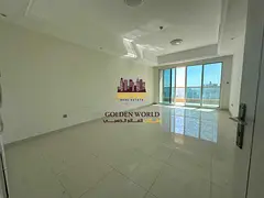 2BR hall in Al Khan, Sharjah, balcony, free AC, 2 masters, 3 baths, parking, gym, pool, Qasba view,