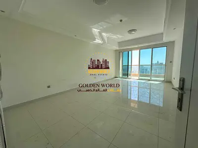 2BR hall in Al Khan, Sharjah, balcony, free AC, 2 masters, 3 baths, parking, gym, pool, Qasba view, family only, 80,000 AED yearly, Tabby/Tamara avail