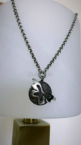 Silver statement  medallion necklace 925