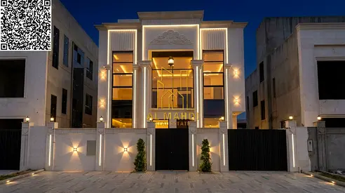 مقدم 10% – شامل رسوم التسجيل – فيلا تصميم كلاسيكي بتشطيب راقي – ارتداد 20 متر – 5 غرف ماستر + مجلس + 2 صالة + غرفة خادمة – تملك حر – الزاهية عجمان