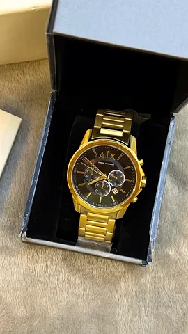 Armani Exchange gold-tone stainless steel chronograph watch (Brand New)