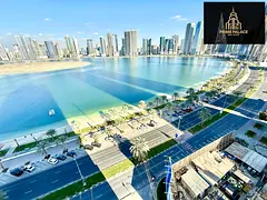 Most luxurious 3 bedroom hall full water sea view Gym swimming pool free plus maid room 15days free