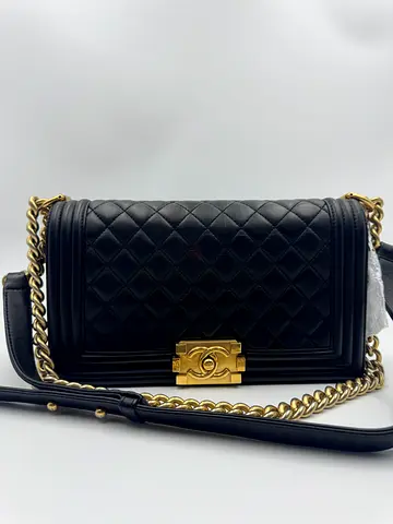 Chanel Black Quilted Leather Medium Boy Flap Bag