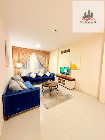 Sharjah, Al Majaz, one bedroom and living room, second occupant, furnished with super deluxe hotel-style furniture