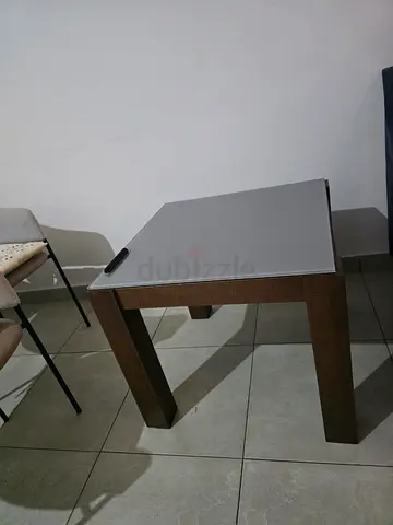 Wooden Side Table with Removable Glass Top - Good Condition