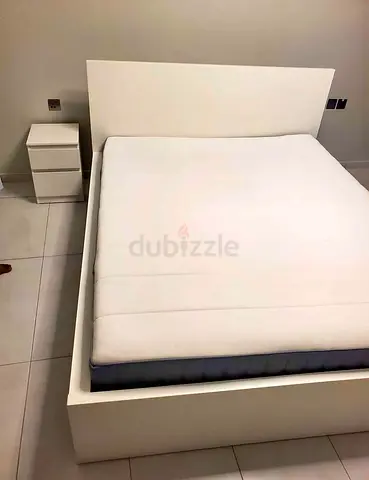 IKEA malam bed with mattress queen size 160x200cm bed