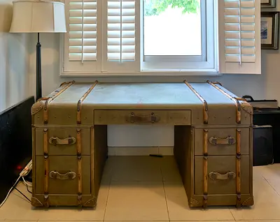 Globetrekker Desk,tall chest  lamp table set, Marina Interiors