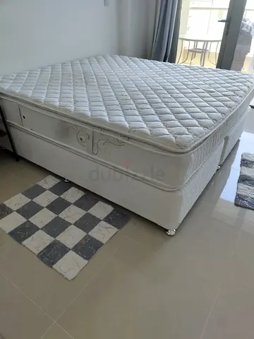 Queen mattress with divan base - good condition
