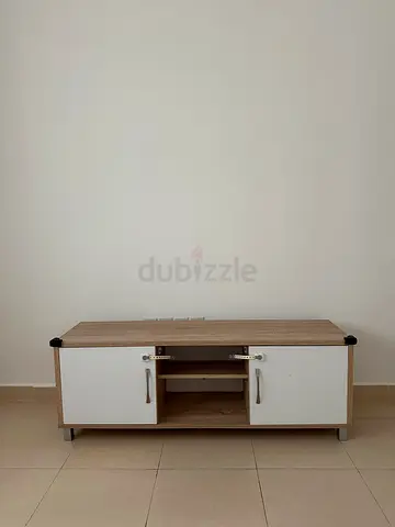 Compact TV Stand / Entertainment Unit - strong Wood  White
