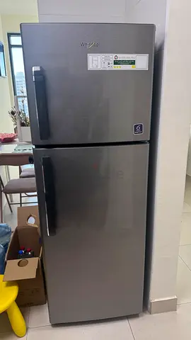 Whirlpool Top Freezer Refrigerator - Good Condition, 2-Door Stainless Look