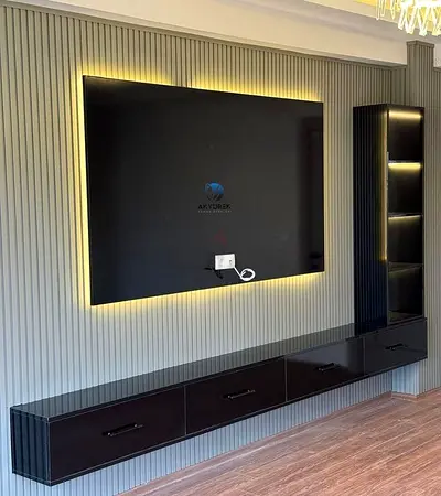 Modern Fluted Media Wall