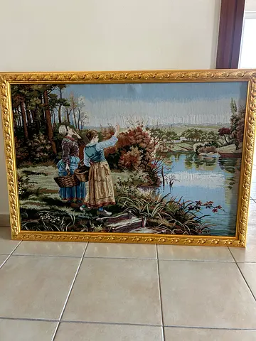 French tapestry with frame