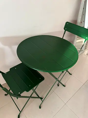 IKEA Foldable Table  2 Chairs – Deep Green