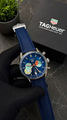 TAG Heuer Carrera Chronograph blue dial with blue textile strap