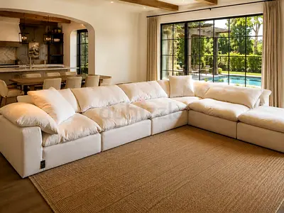 Modern L-Shaped Sectional Sofa with Cushions