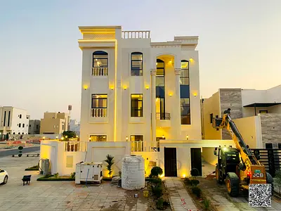 Luxury corner villa for sale in Al Zahia with a private pool and elegant modern design, price includes fees.