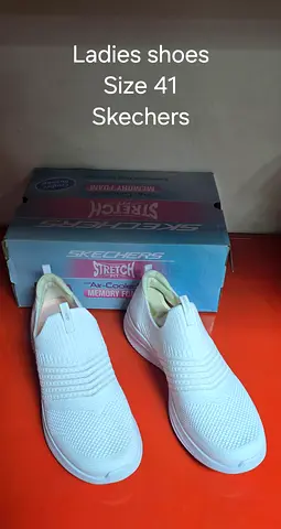 White Skechers Slip-On Ladies Shoes Size 41