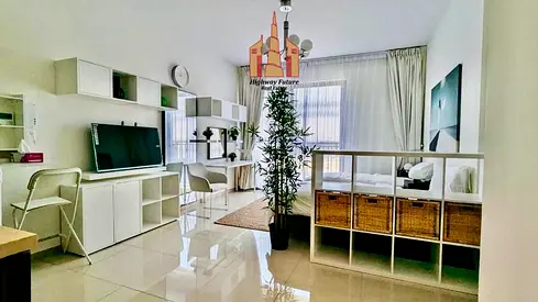Directly Pool View Fully Furnished Studio In UpTown Alzahia Community With All Amenities
