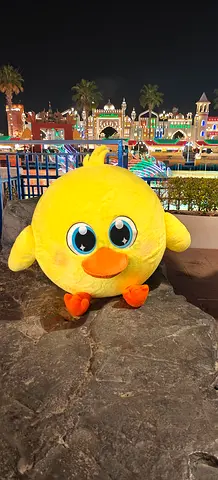 Large Round Yellow Plush global village Chick - Soft Stuffed Toy