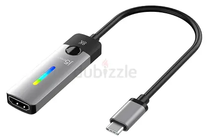 j5create USB Type C to HDMI Adapter (8K@60Hz, 4K@144Hz) with RGB LED Light for MacBook Pro, MacBook