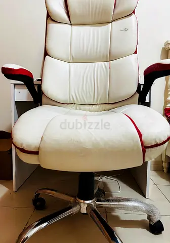 White and Red Ergonomic Office Chair - Good Condition