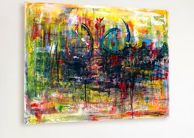 Extra large Original Abstract Acrylic Painting on Canvas — Colorful Contemporary Wall Art