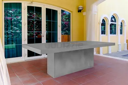 Solid Concrete Outdoor Dining Table - Modern Minimalist Design