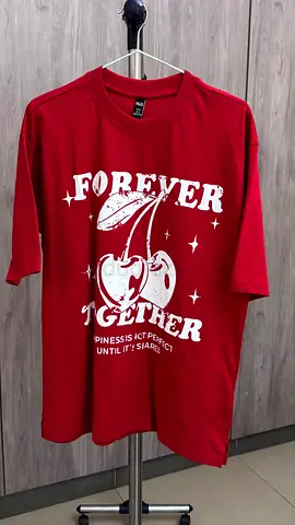 Red Forever Together Cherry Graphic T-shirt, Size M