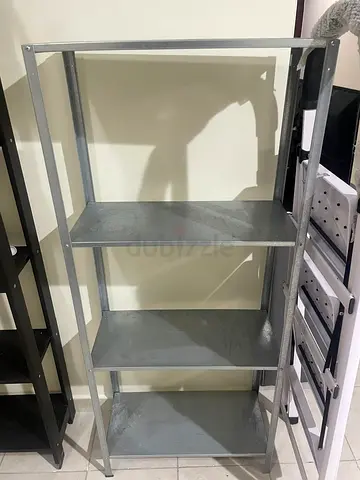 Simple 4-Tier Metal Storage Shelf - Good Condition