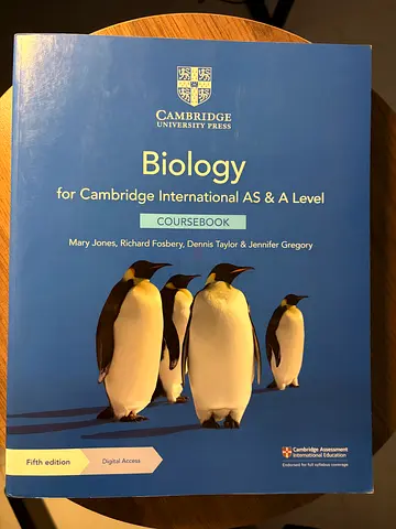 Biology for Cambridge International AS  A Level Coursebook (5th Edition)