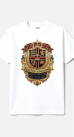 World cup White T-shirt with United Kingdom Crest Print - Size M