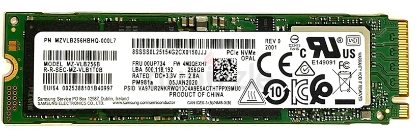 256GB Samsung M.2 NVMe SSD