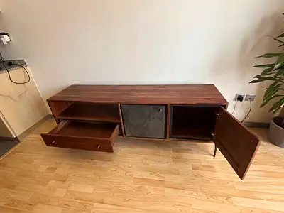 Modern Wooden TV Bench with Storage
