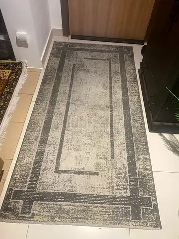 Neutral grey-beige modern area rug (used, good condition) 200x100 free delivery Dubai