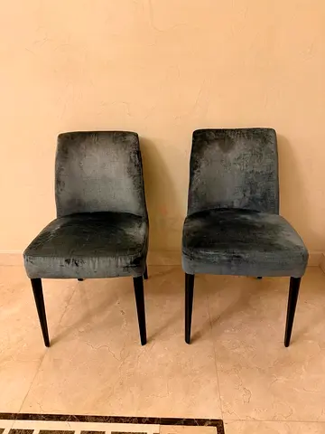 green velvet 2x chairs