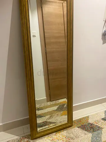 Full-length Wooden Framed Mirror — Classic Gold Finish 50x140cm