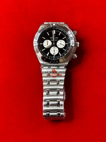 Breitling-style Stainless Steel Chronograph Watch supar mastar