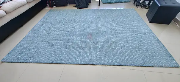 Ikea Large Light Blue Textured Area Rug - Good Condition