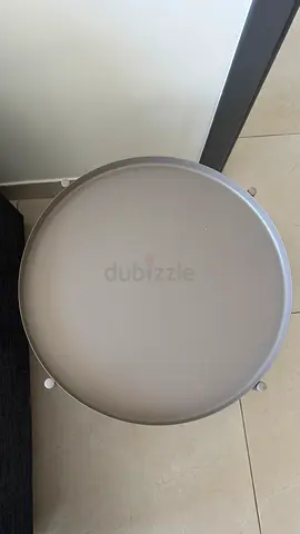Round grey side table / tray table - compact and light