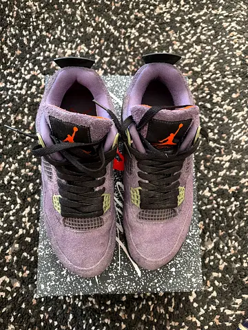 Purple Nike Air Jordan 4 Sneakers with box