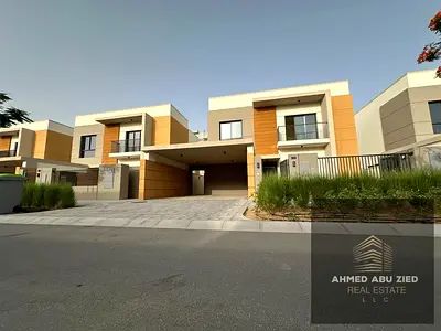 *Luxury villa for annual rent in Azha Compound, first occupant, 5 BR, maid room, 6 bath, spacious area, private garden, prime location near E311 Road.