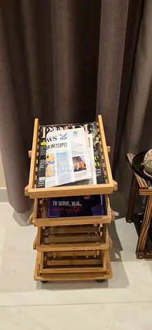 Solid Wood Magazine/Newspaper Rack - Natural Finish