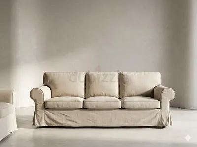 Beige 3-seater ikea Ektorp sofa — excellent condition