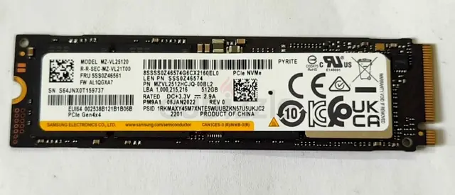 Samsung 512GB M.2 NVMe SSD