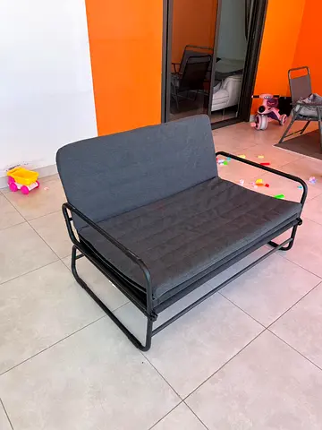 Ikea - Foldable Sofa Bed / Futon with Metal Frame - Dark Grey