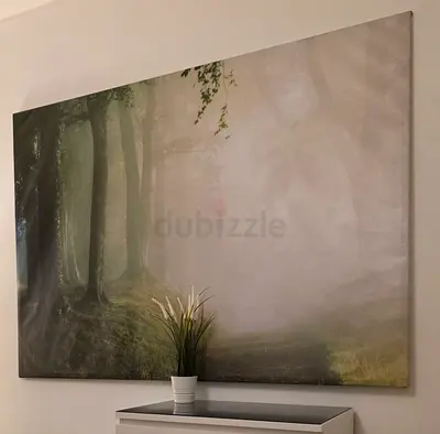 Large Forest Canvas Wall Art - Misty Woodland Scene