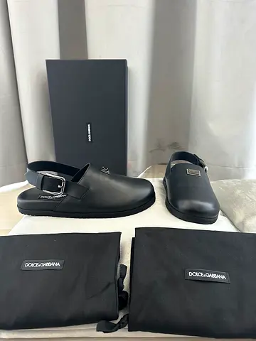 ORIGINAL Dolce Gabbana Mules in Calfskin, NEW